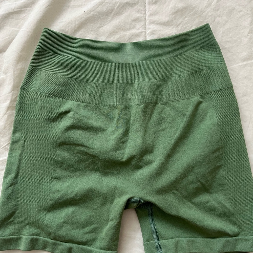Alphalete Green Bike Shorts High-Waisted Performance